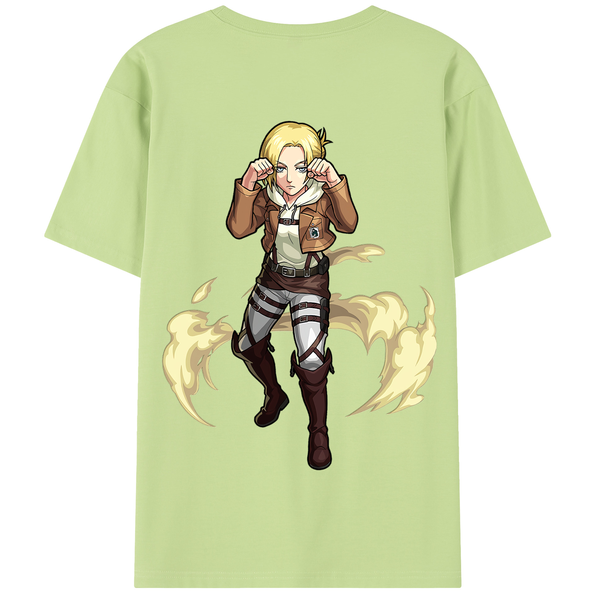 （画像用） 進撃の巨人 アニ・レオンハート Attack on Titan Annie Leonhart 綿100％半袖Tシャツ（背面プリント）